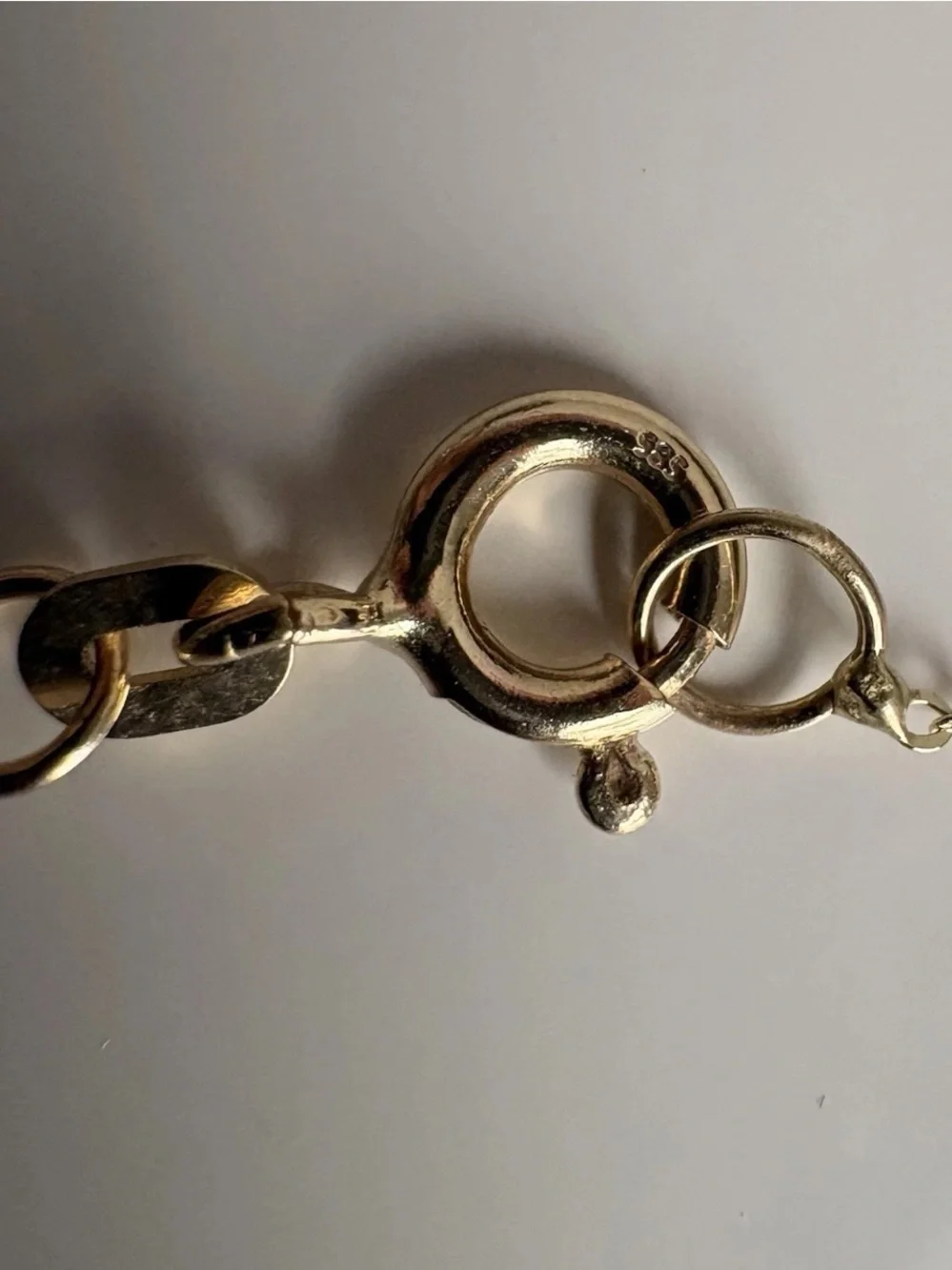 14K Yellow Gold Golden Clef Blue White Evil Eye Enamel Dainty Chain 585 Bracelet - Picture 7 of 7